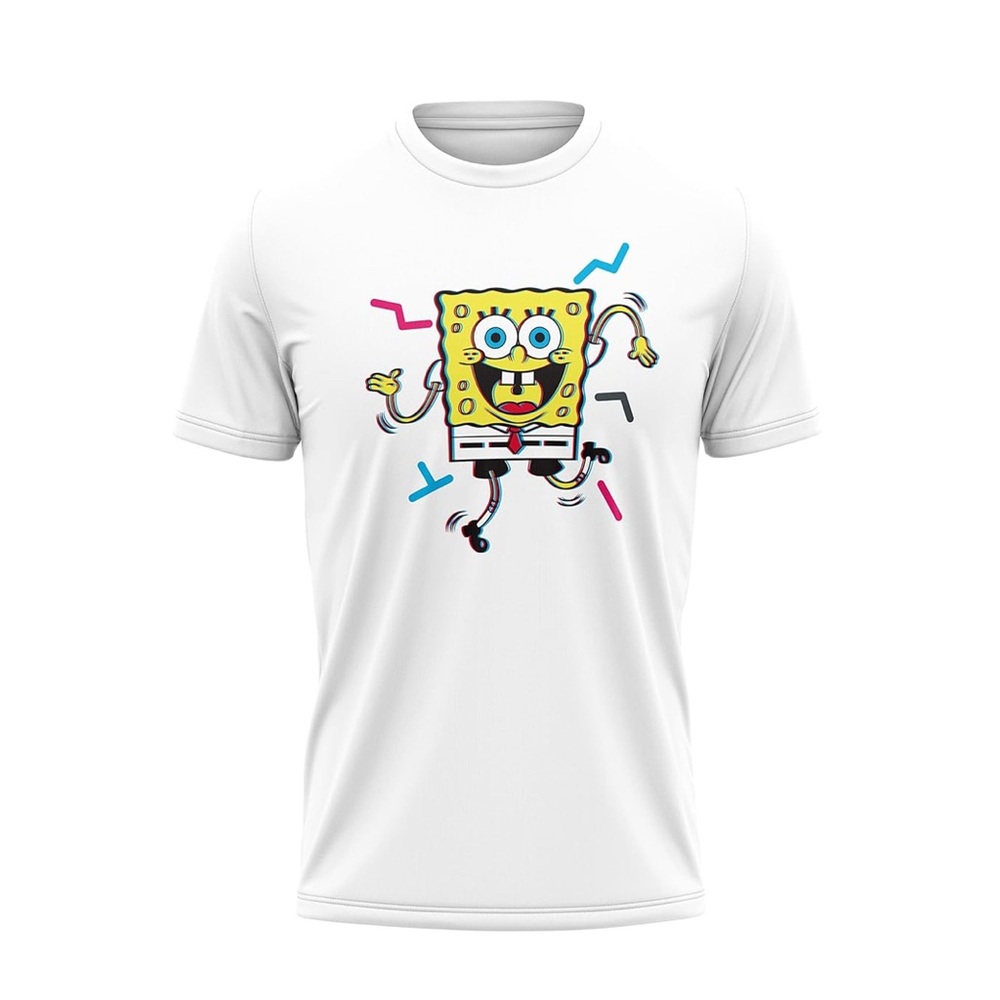 Spongebob Squarepants | 3D Classic Spongebob Crew Neck Tee | Size Small
